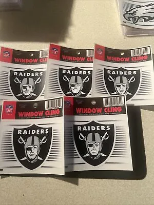 Lot Of 5 Vintage WinCraft NFL Oakland Raiders Static Window Clings • $12