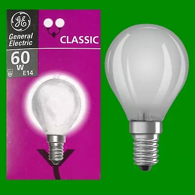 10x 60W GE Incandescent Filament Frosted Golf Dimmable Light Bulb E14 SES • £10.99