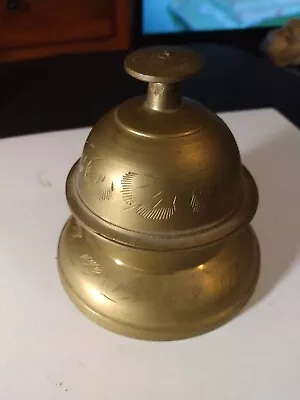 Vintage India Brass Etched Engraved Elephant Desk Claw Bell • $15.95