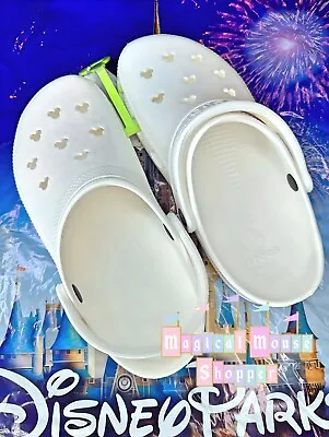 2024 Disney Parks Mickey Mouse Ears White Adult Clogs Crocs Size M8/W10 • $74.85