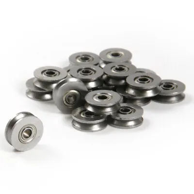 $8.26 • Buy 20pc  V  Groove 12mm Round Steel Wheel Pulley Bearing Roller For 2.5mm Wire Rope