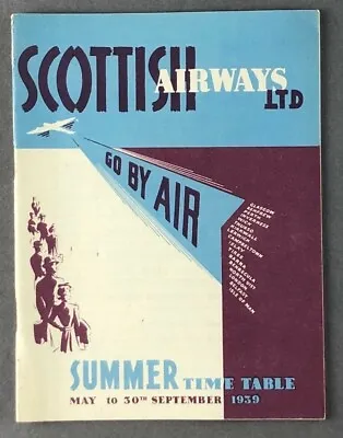 £179.95 • Buy Scottish Airways Airline Timetable May - September 1939 Route Map