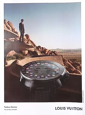 Louis Vuitton Tambour Horizon Watch Print Ad GQ Magazine April 2018 • $15.99