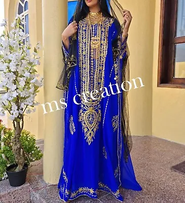 Sale!! Royal Blue Moroccan Dubai African Kaftan Farasha Abaya Wedding Dresses • $54.59