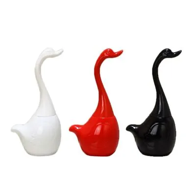 Ceramic Plastic Swan Toilet Brush Holder For Creative Bathroom Funny Household • £19.15