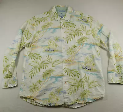 Tommy Bahama Relax Shirt Men XL Linen Blend Hawaiian Button Tropical Cabana • $49.99