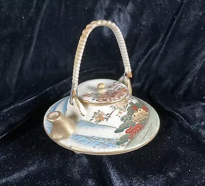 Japanese Satsuma Porcelain Hand Painted Miniature Teapot / Excellent Condition • $125