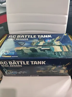 1/24 RC BATTLE TANK M1A2 ABRAMS Tested (COMPLETE IN BOX) DESERT CAMO US MILITARY • $179.98