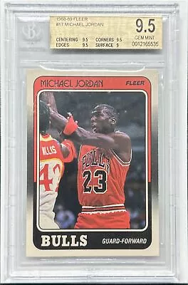 1988-89 Fleer Michael Jordan Card #17 BGS 9.5 GEM MINT Chicago Bulls • $950