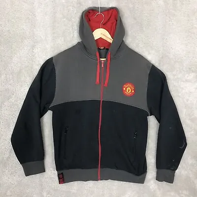 Manchester United Hoodie Mens Large L Full Zip Logo Official Merchandise • £9.95