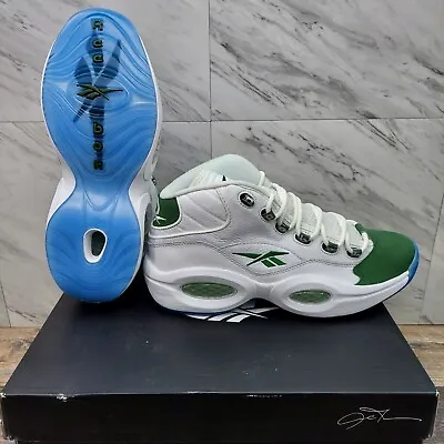 Reebok Classics Question Mid White Green Allen Iverson Basketball ID6690 SZ 10 • $109.99