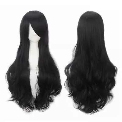 28 -30  Ladies Ombre/Purity Long Curly Wigs Women Natural Wavy Hairs Cosplay Wig • £9.59