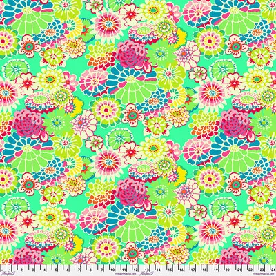 Kaffe Fassett Asian Circles Gp89 Green Floral Cotton Fabric 1/2 Yd • $6.40