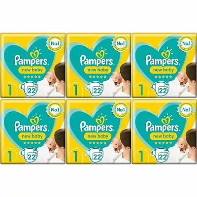 £30.87 • Buy 132 X Pampers New Baby, Size 1 - Carry Pack - With Protection For Sensitive Skin