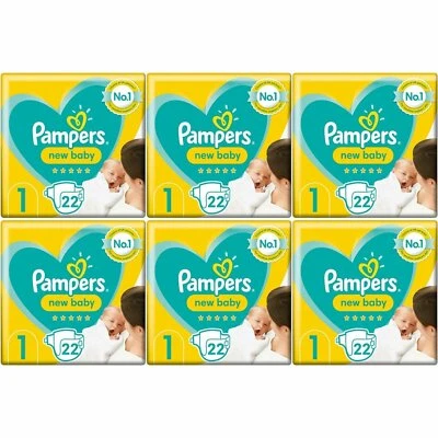 £30.87 • Buy 132 X Pampers New Baby, Size 1 - Carry Pack - With Protection For Sensitive Skin