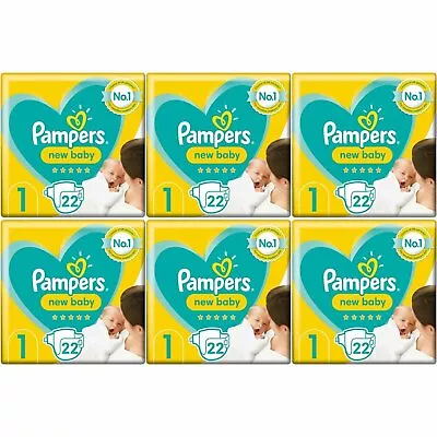 132 X Pampers New Baby Size 1 - Carry Pack - With Protection For Sensitive Skin • £30.97