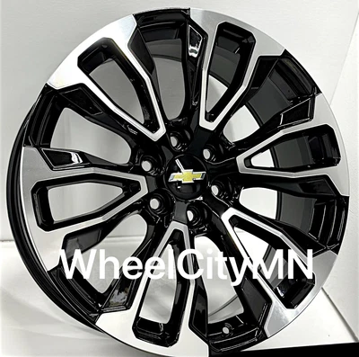 $1299.99 • Buy 22  Gloss Black Machine OE Replica Rims Fits 2022 Chevy Tahoe LTZ RST Z71 6x5.5