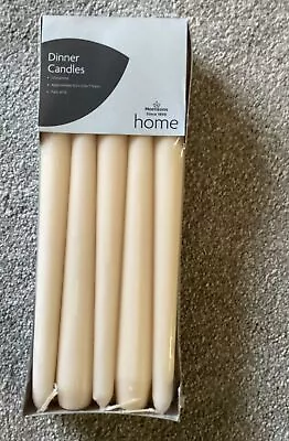 Dinner Candles Tapered Unscented Approx 7hrs 25cm Ivory Cream 10 Pack Brand New • £5