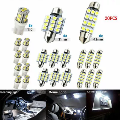 20PCS LED Interior Lights Bulbs Kit Car Trunk Dome License Plate Lamps 6000K USA • $6.79