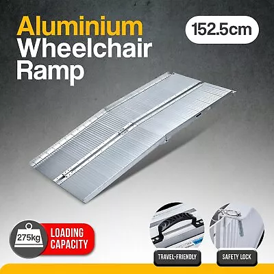  Aluminium Portable Non-Slip Wheelchair Ramp 5ft - Silver • $249