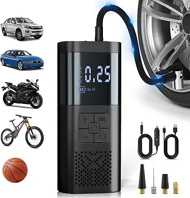 Electric Tire Inflator Portable LCD Air Pump Compressor 160PSI Cordless • $13.99