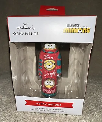 $19.10 • Buy 2022 Hallmark Ornament Merry Minions In Ugly Sweater New Christmas Tree Ornament