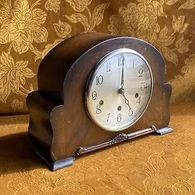 Antique Westminster Chime Art Deco 1930s  Wood Napoleon Hat Mantle Clock Project • £48