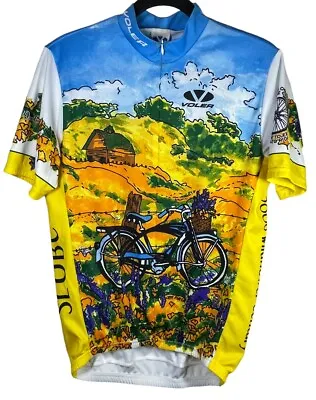 Voler 2006 Wildflower Century Mens Cycling Jersey Yellow Graphic Size Large • $18.69