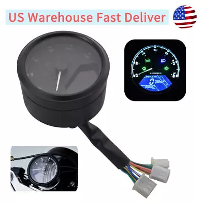 LCD Digital Tachometer Speedometer Odometer Gauge 2-4 Cylinders Universal RPM KM • $29.75