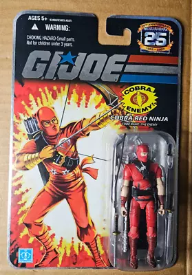 GI Joe 25th Anniversary Cobra Red Ninja Action Figure MOC New Foil Card 2008 • $19.95