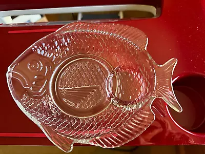Set Of 4 Vintage Clear Fish Snack Plates • $28.99