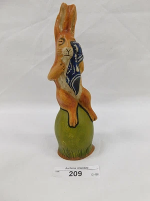 $160 • Buy 209/123 1999 Vaillancourt Folk Art ~ Crying Rabbit On Green Egg ~ Catalog 671 #6