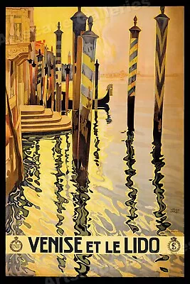 1920s Venice Lido Italy Classic Vintage Style Italian Travel Poster - 16x24 • $13.95