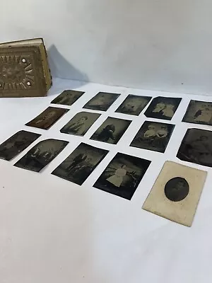 Lot Of 15 Antique Photo Tintypes With Album • $199