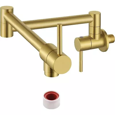KES Kitchen Gold Pot Filler Folding Faucet Brass Double Joint Swing Arm • $49.99