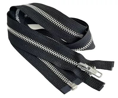 22 Inch YKK #5 Medium Weight Aluminum Metal Jacket Zipper Separating Made In USA • $2.99