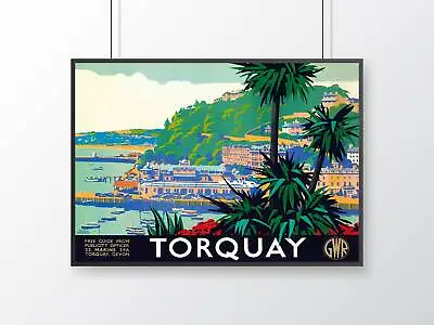 £33.99 • Buy Torquay Devon | Poster | Vintage Travel Print | Bedroom, Lounge | Retro Gift