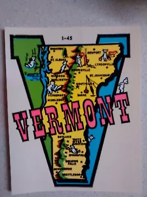 Vintage VERMONT State Travel Decal Original 1950s Souvenir RV Camper Luggage • $3.50