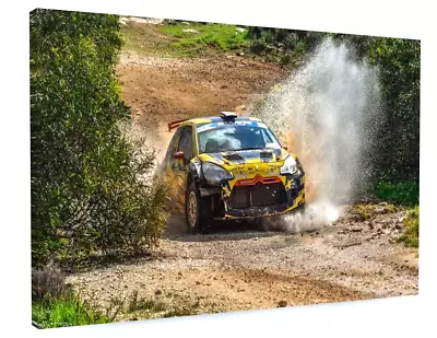 Rally Racing Car Canvas Picture Print Wall Art Framed 20 X30  • £24.95