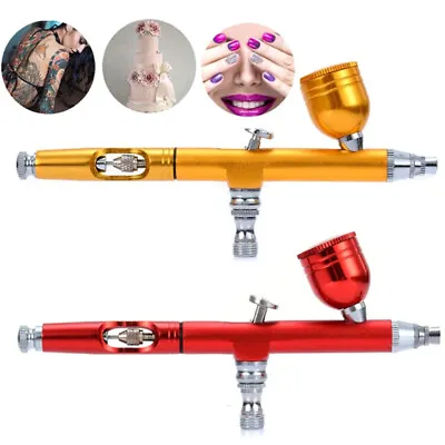 Dual Action Gravity Feed 0.3mm Spray Airbrush Gun Nail Art Paint Tattoo TooH-PN • £12.02