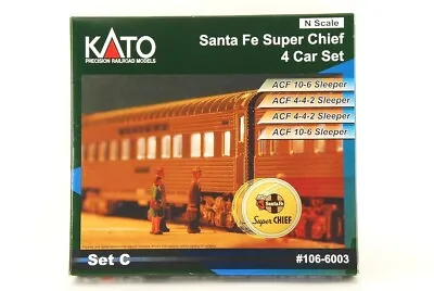 KATO N Scale #106-6003 Santa Fe Super Chief 4 Car Set [Set C] Made In Japan • $299.99