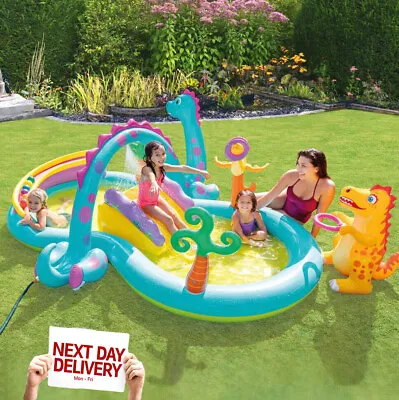 Intex Dinoland Inflatable Dinosaur Kids Play Centre Paddling Pool & Water Slide • £44.95