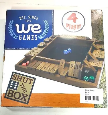 SHUT THE BOX  WE Games 4-Player Large Coffee Table Version - 14 Ins. Sealed NEW  • $29
