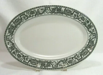 Walker Vitrified China Restaurant Ware Black Band 12  Oval Serving Platter GC • $15