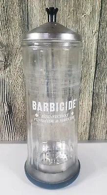 Barbicide Disinfectant Glass Jar Barbershop Container Vtg • $23.50