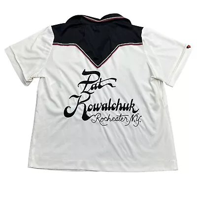 Vintage 70s King Louie Bowling Shirt Men’s Large White Chain Stitch Rochester • $44.99