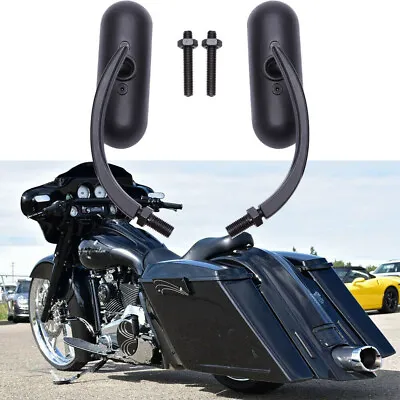 Motorcycle Mini Oval Mirrors For Harley Davidson Street Glide Road King Softail • $49.11