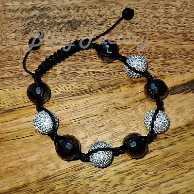 Hip Hop SPARKLING CRYSTAL BEAD BRACELET 10mm Shamballa Style Pave Disco Ball  • $13.99