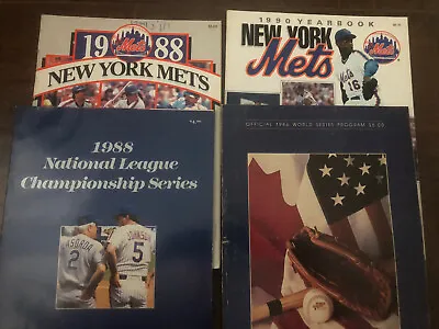 Lot Of 4 New York Mets Yearbooks And Programs ‘86 ‘88 ‘90 • $19.95