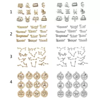 12 Pieces Zodiac Sign Charms Ornaments 12 Constellation Pendant For DIY Jewelry • £3.89